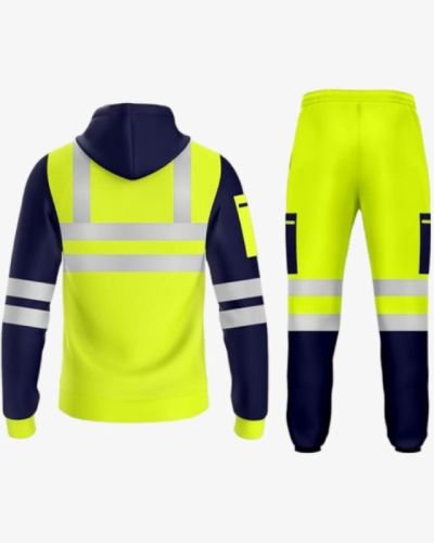 Hi Viz High Zipper Visibility Safety Work Wear Tracksuit