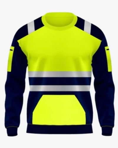 Hi Viz Crew Neck Jumper Fleece Safety Sweatshirt – Green