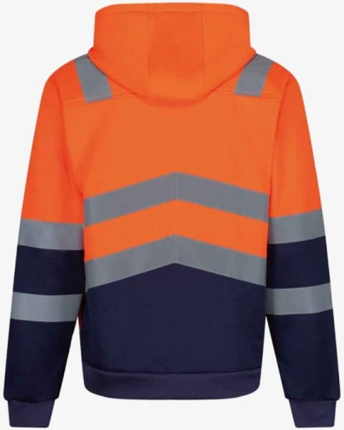 Regatta Hi-vis Zip Safety Hoodie Orange/navy