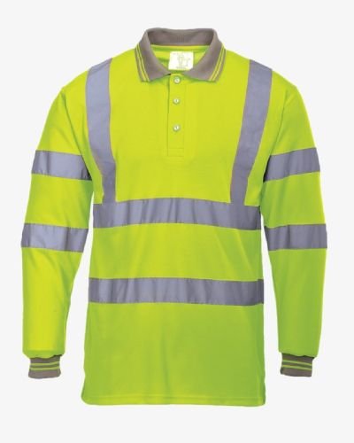 Hi Viz Long Sleeve Polo Mens Shirts – Yellow