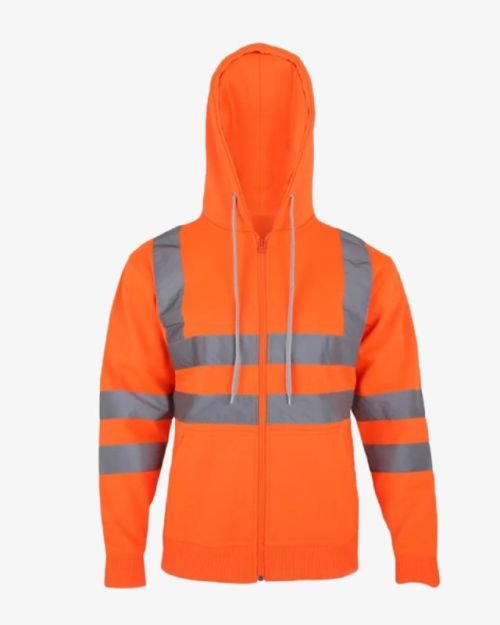High Vis Reflective Zipped Workwear Hoodie