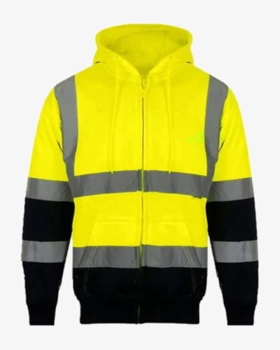 Hi Vis High Visibility Zip Hoodie Tracksuit