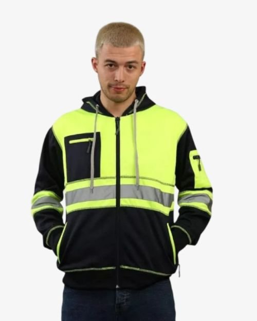Hi Vis Ak 5 Zipper Hoodie – Green