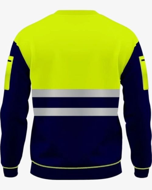 Hi Viz Crew Neck Jumper Fleece Safety Sweatshirt – Green