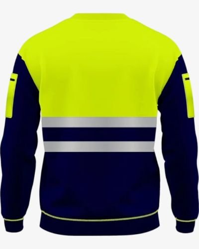 Hi Viz Crew Neck Jumper Fleece Safety Sweatshirt – Green