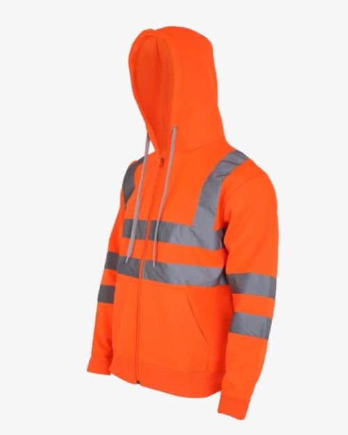 High Vis Reflective Zipped Workwear Hoodie